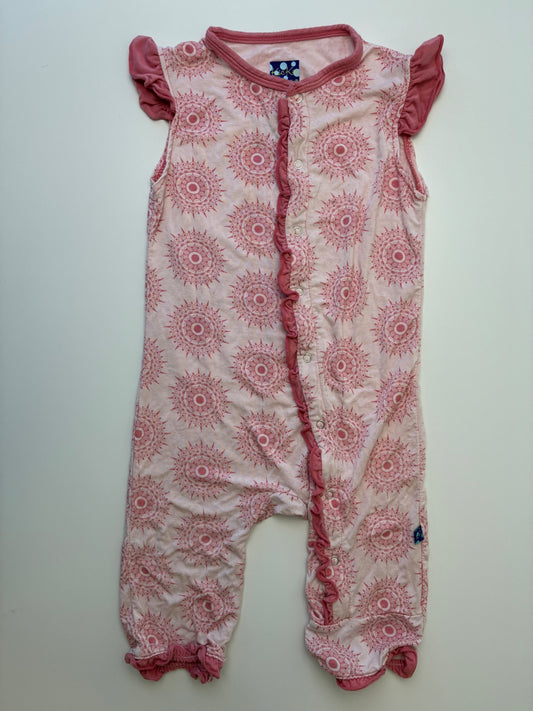 Kickee Pants Onesie - Pink Mandala Print Sleeveless | size 12 - 18 Months
