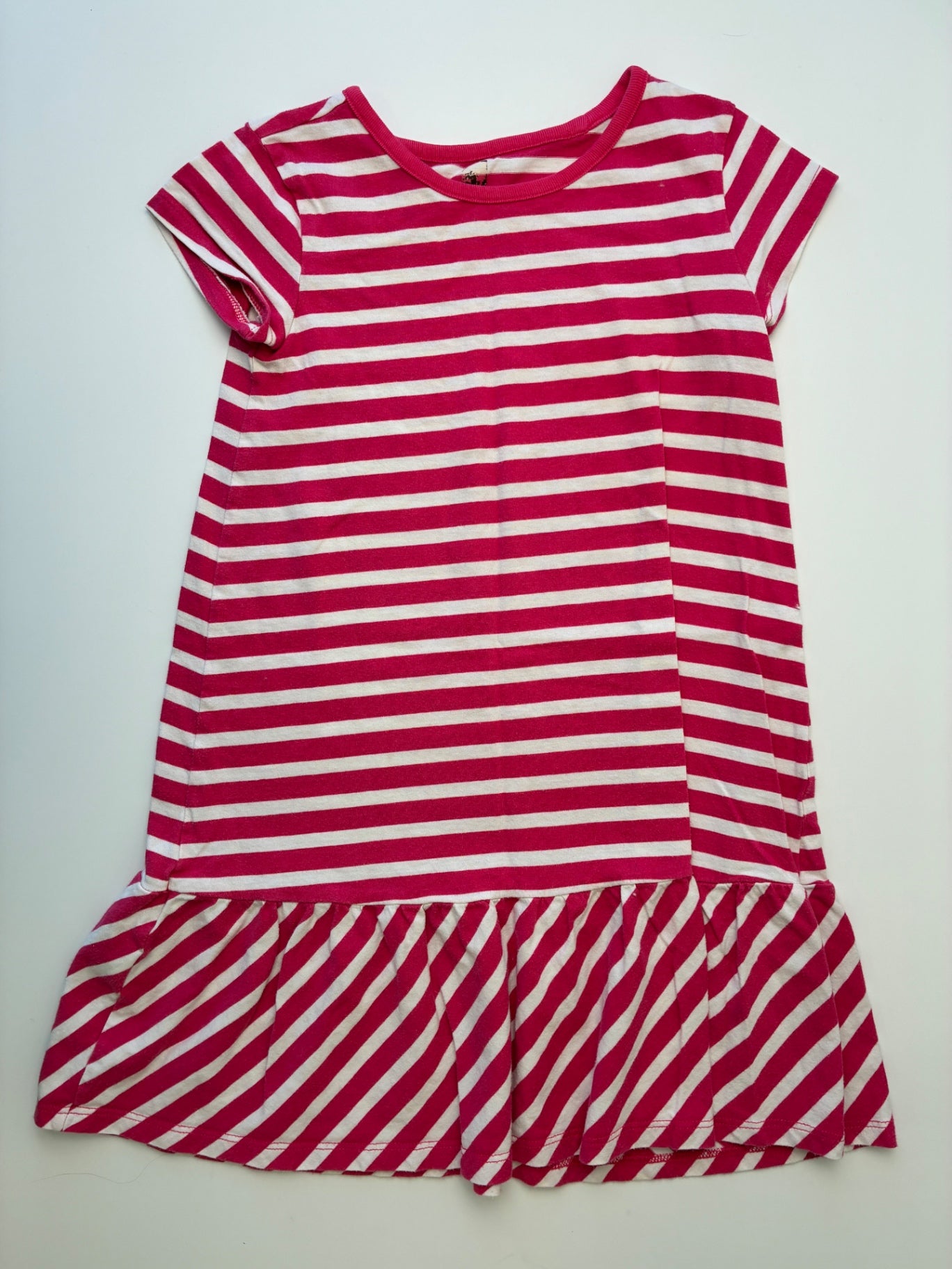 Tea Dress - Pink Striped Short Sleeve | size 6