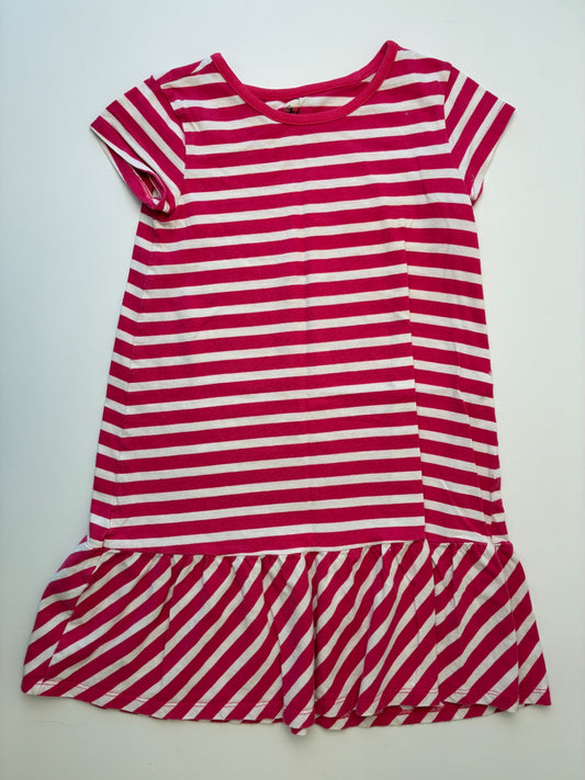Tea Dress - Pink Striped Short Sleeve | size 6
