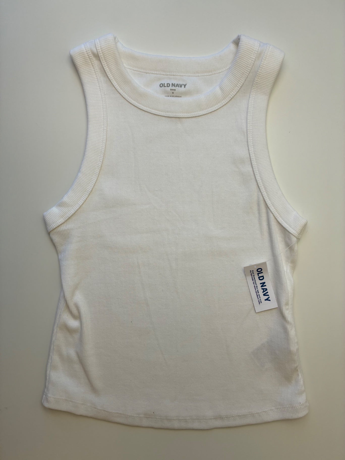 Old Navy Tank Top - White Ribbed (Adult Size S) | size Women's S