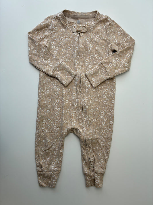 Baby Gap Onesie - Brown Floral | size 6 - 9 Months