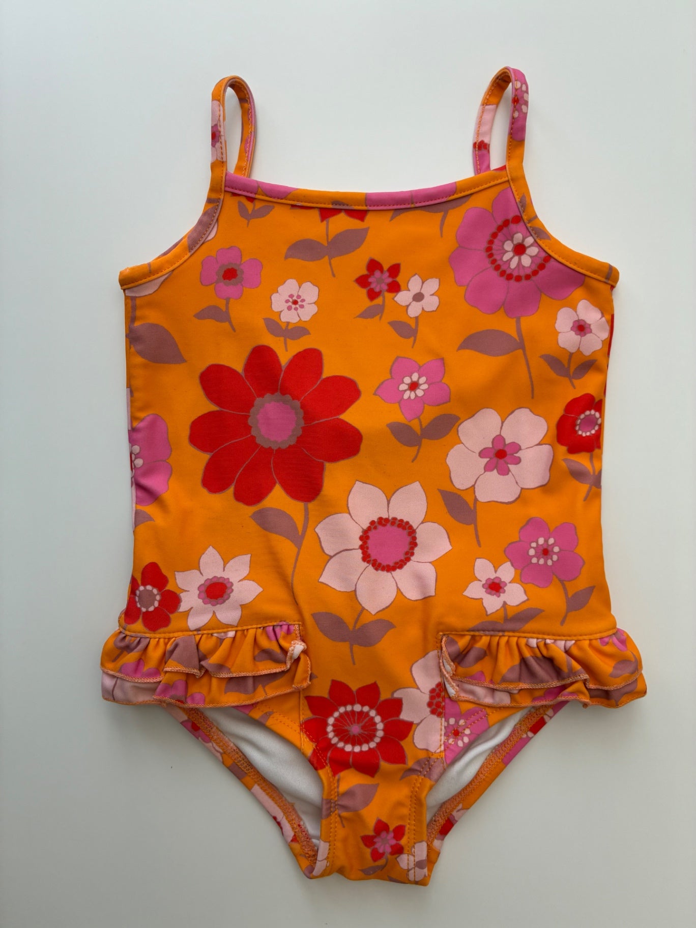 Maison Me Swimsuit - Orange Floral One Piece | size 2T