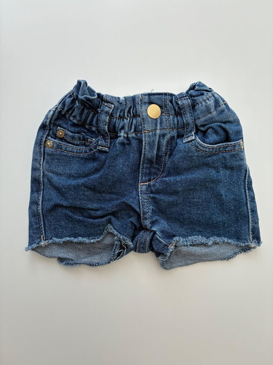 DL 1961 Shorts - Blue Elastic Waist Raw Hem Denim | size 2T