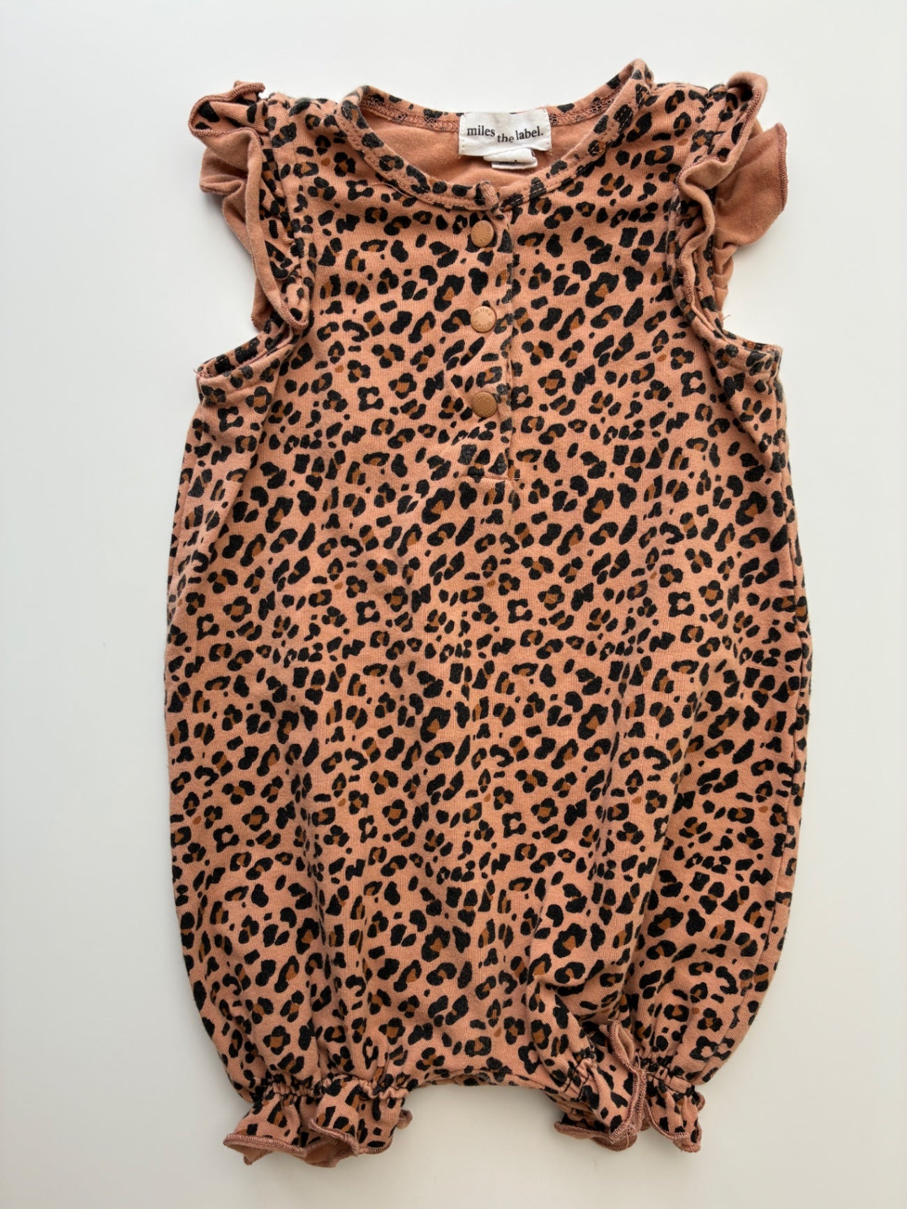 Miles the Label Onesie - Brown Animal Print Playsuit | size 12 Months