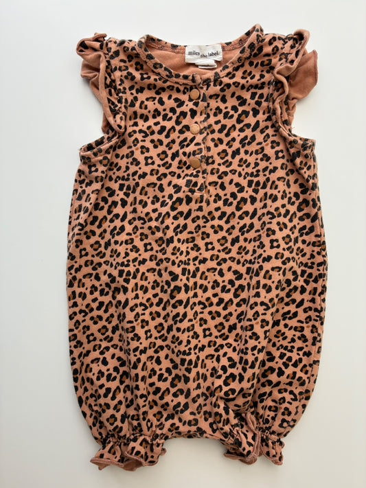 Miles the Label Onesie - Brown Animal Print Playsuit | size 12 Months