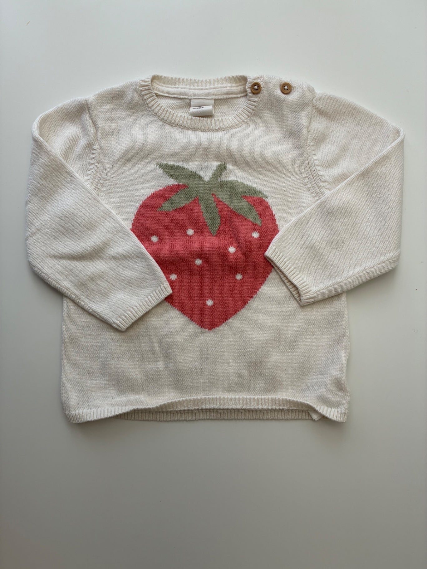 H&M Sweater - Cream Strawberry | size 12 Months