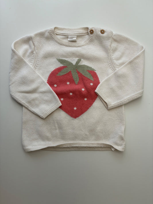 H&M Sweater - Cream Strawberry | size 12 Months