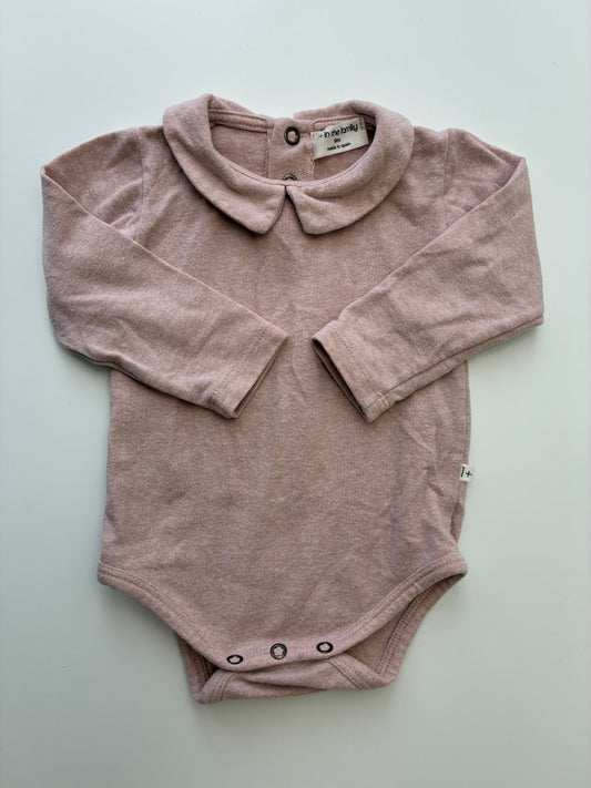 1+ in the family Onesie - Pink Long Sleeve + Collar | size 9 Months