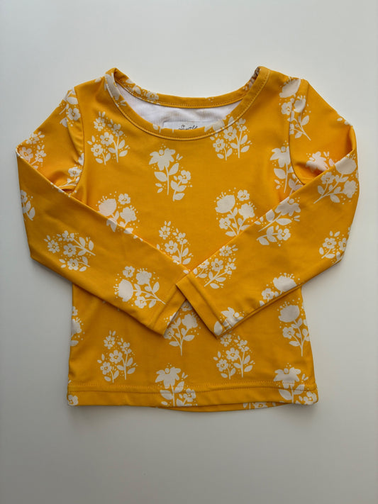 Sweet Honey Swimsuit - Yellow Floral Rash Guard | size 2T