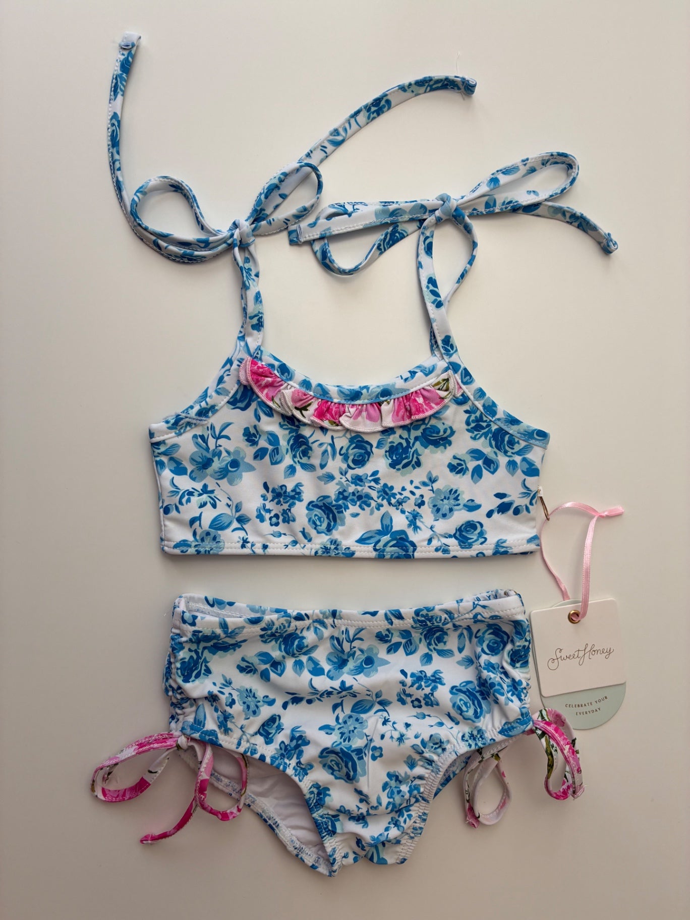 Sweet Honey Swimsuit - Blue Floral Bikini | size 18 Months