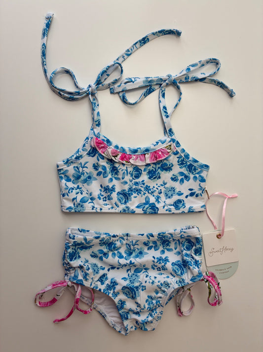 Sweet Honey Swimsuit - Blue Floral Bikini | size 18 Months