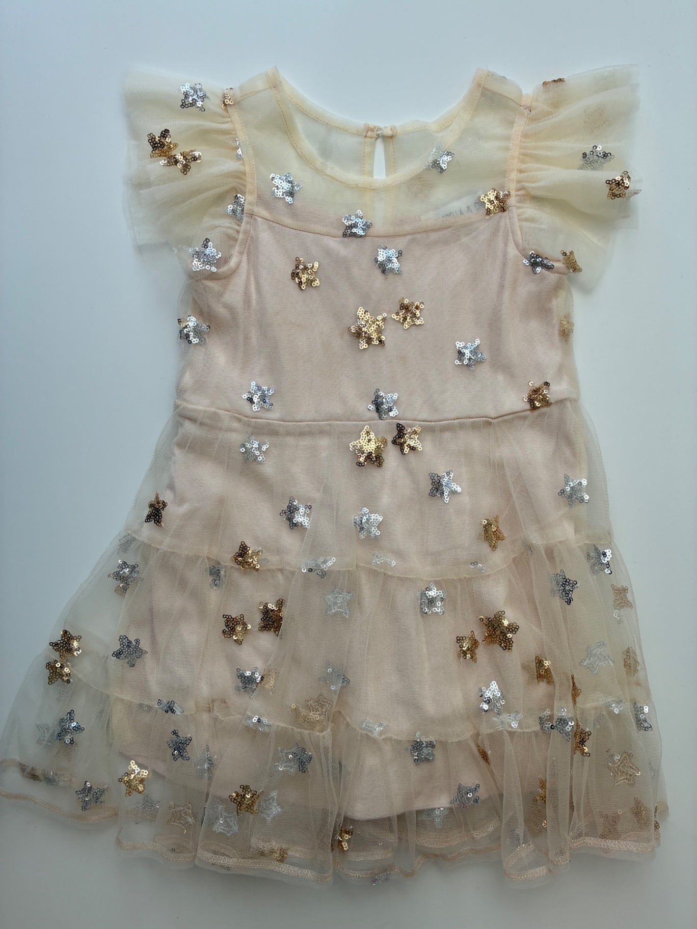 Isobella & Chloe Dress - Gold Sequin Stars | size 4T