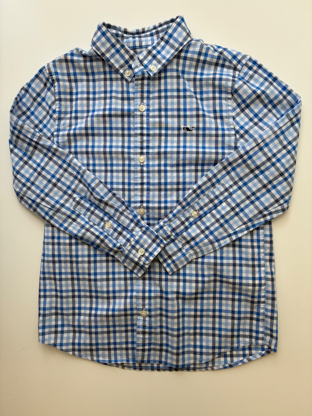 Vineyard Vines Shirt - Blue Plaid Button Down | size 7