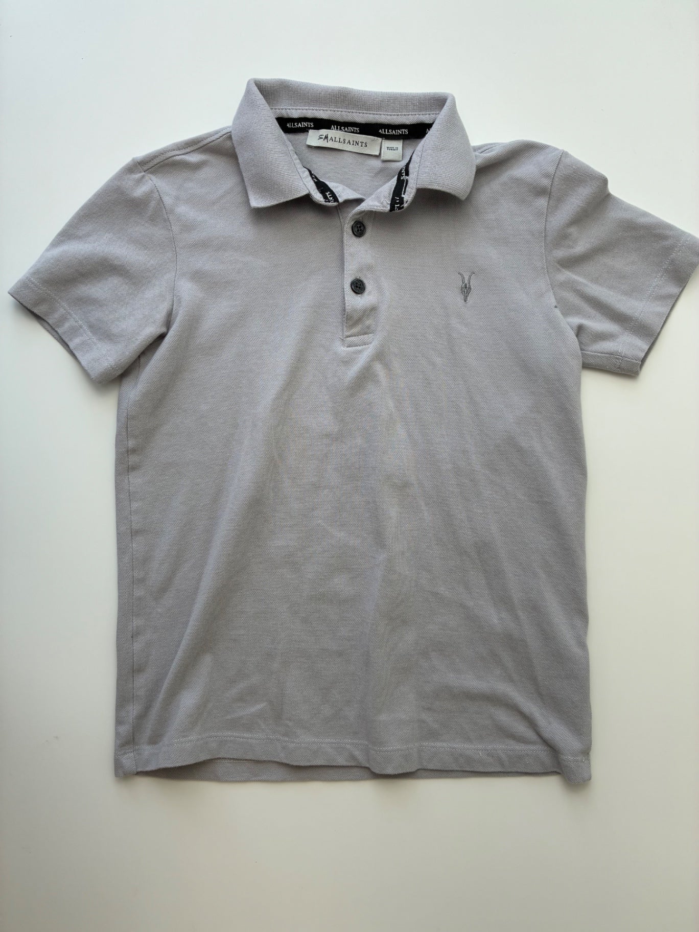 All Saints Shirt - Gray Solid Polo | size 9/10