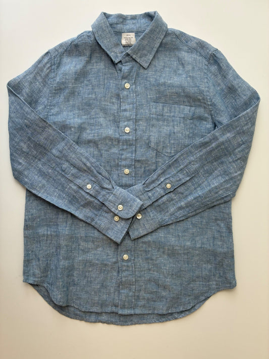 Crewcuts Shirt - Blue 100% Linen Button Up | size 8
