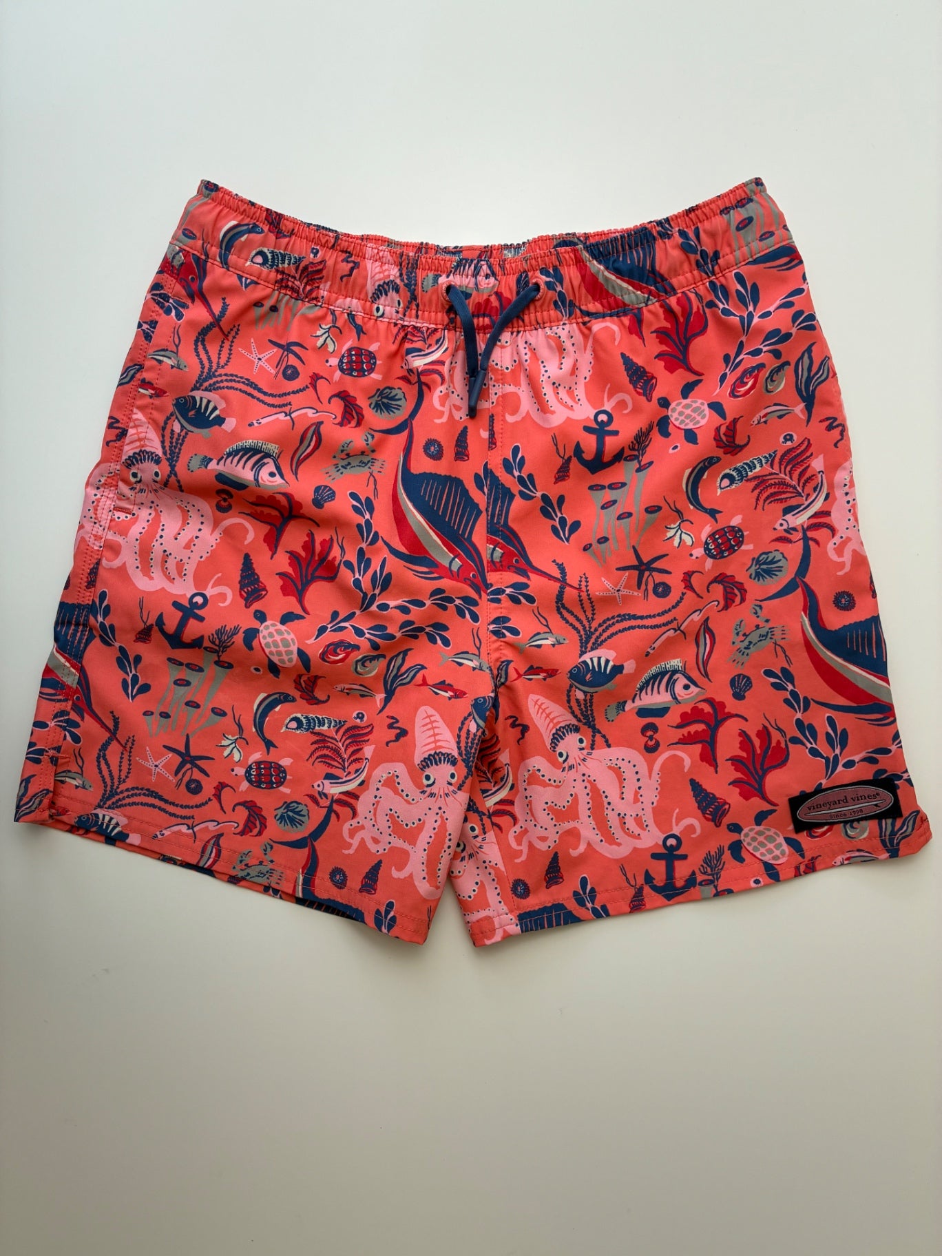 Vineyard Vines Swimsuit - Orange Sea Animals Swim Trunks | size 12/14