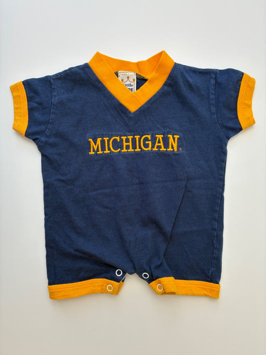 Little King Onesie - Navy Blue Michigan Romper | size 0 - 3 Months
