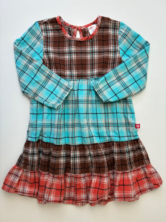 Zutano Dress - Brown Color Block Plaid | size 3T