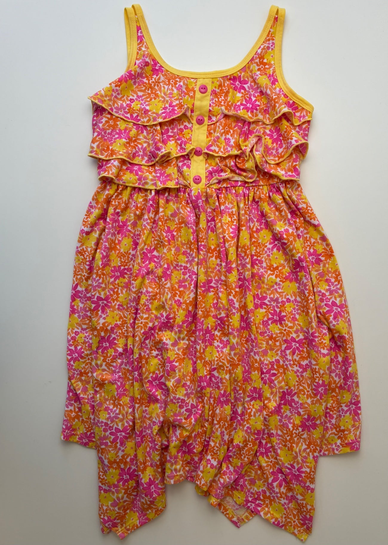 Jona Michelle Dress - Orange Floral Ruffle | size 8