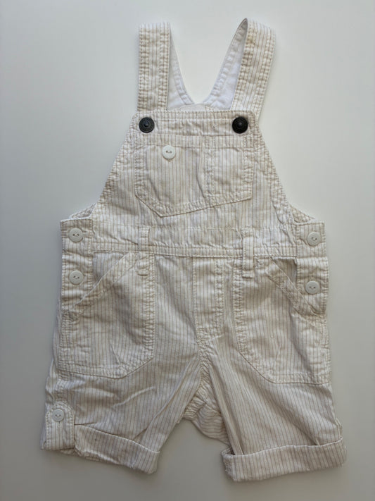 H&M Overalls - Cream Stiped 100% Cotton | size 2 - 4 Months