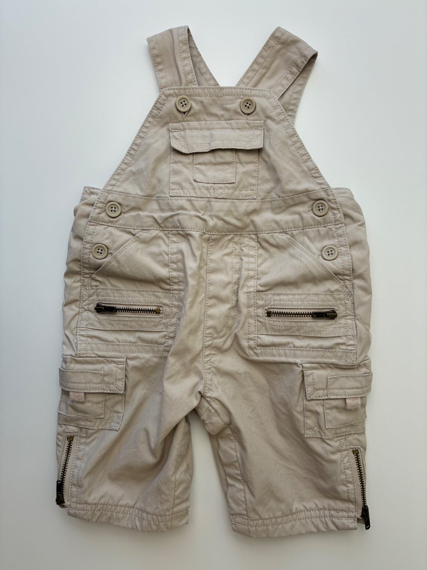 Baby Gap Overalls - Tan Cargo 100% Cotton | size 0 - 3 Months