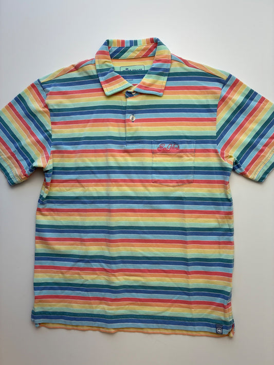 Peter Millar Shirt - Multicolor Striped Polo | size 9/10