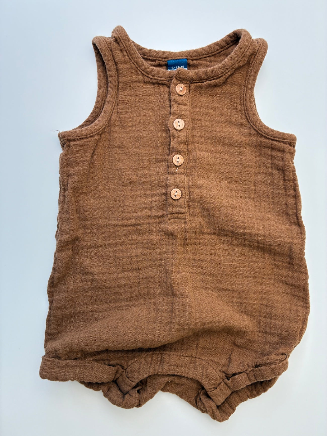 Old Navy Onesie - Brown 100 % Cotton Bubble | size 6 - 12 Months