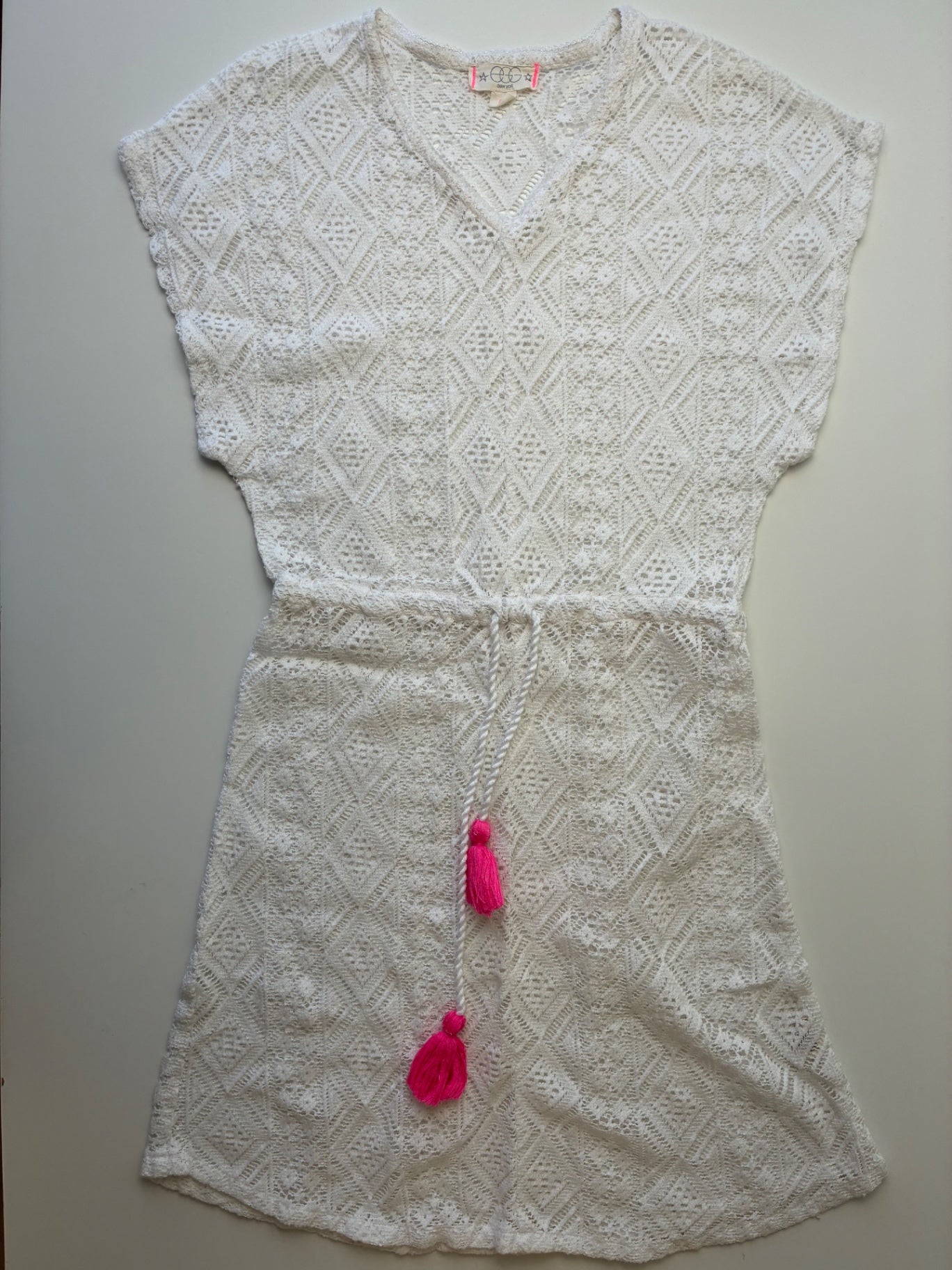 EGG New York Dress - White Crochet Cover Up | size 8