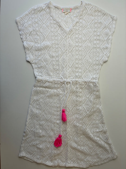 EGG New York Dress - White Crochet Cover Up | size 8