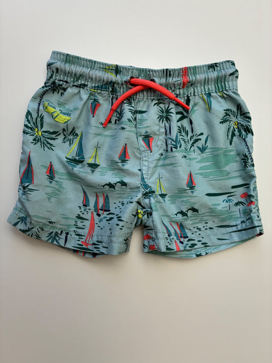 Carter's Swimsuit - Green Sail Boat Swim Trunks | size 9 Months
