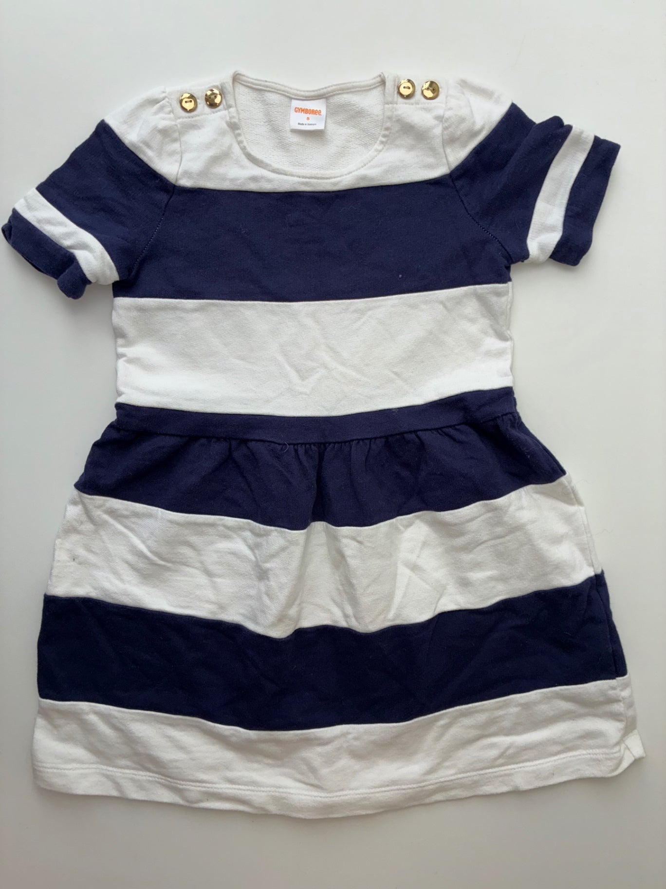 Gymboree Dress - Navy Blue/White Striped | size 5T