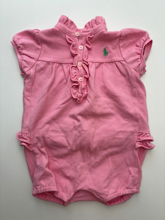 Ralph Lauren Onesie - Pink Polo Ruffle | size 9 Months