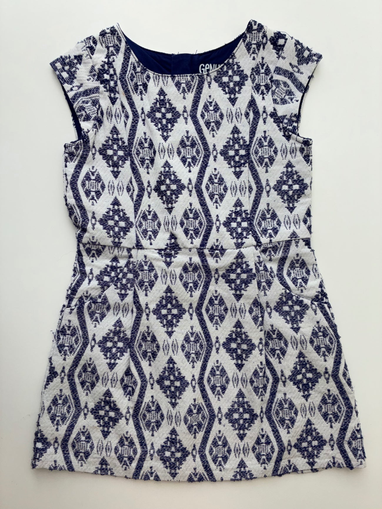 OshKosh Dress - Blue Ikat Embroidery | size 5T
