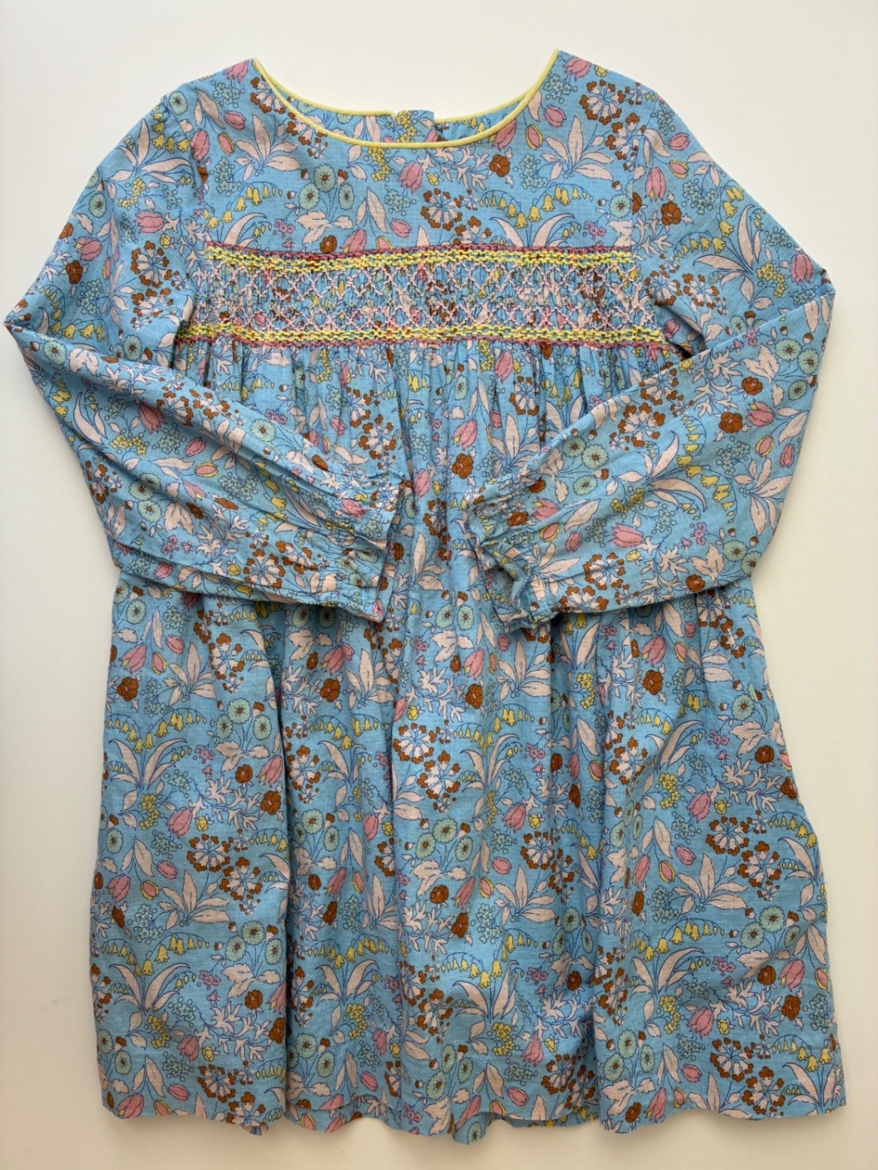 Mini Boden Dress - Blue Smocked Floral | size 4T/5T