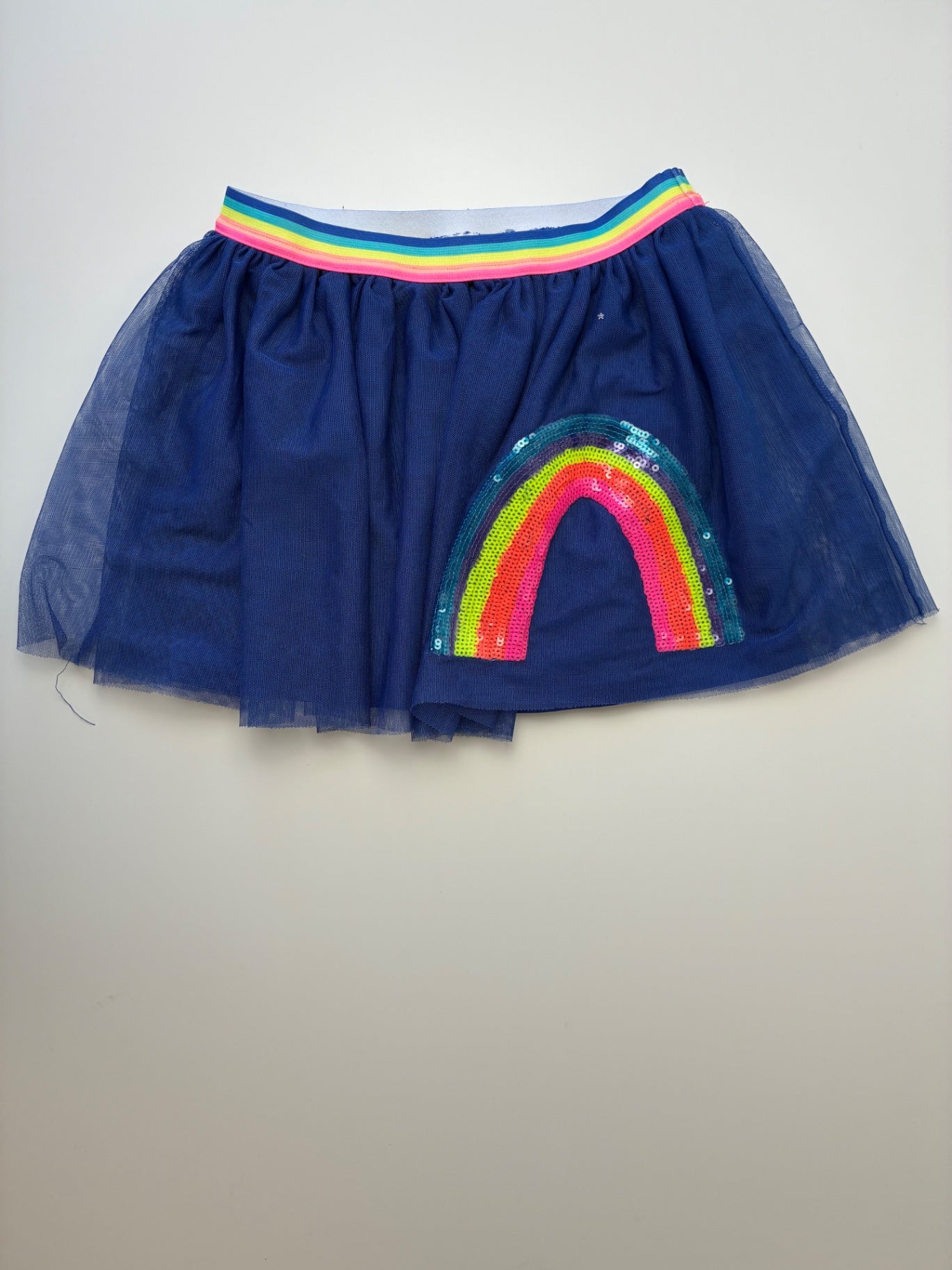 365 Kids Skirt - Blue Tulle + Sequin Rainbow | size 5T