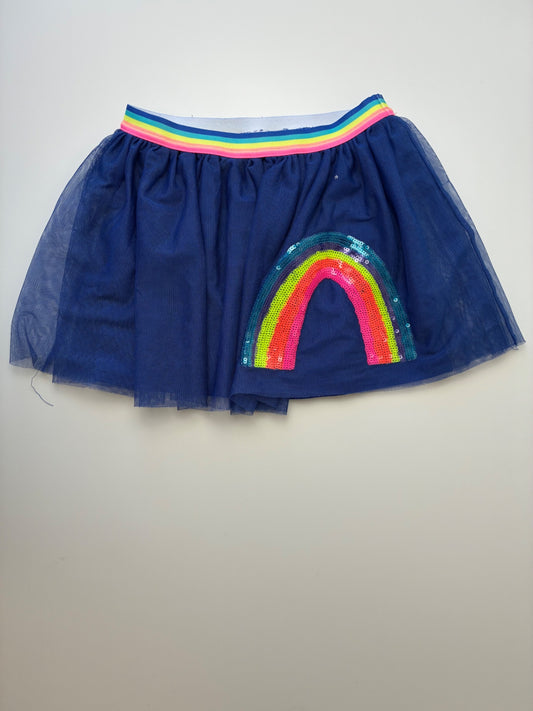 365 Kids Skirt - Blue Tulle + Sequin Rainbow | size 5T