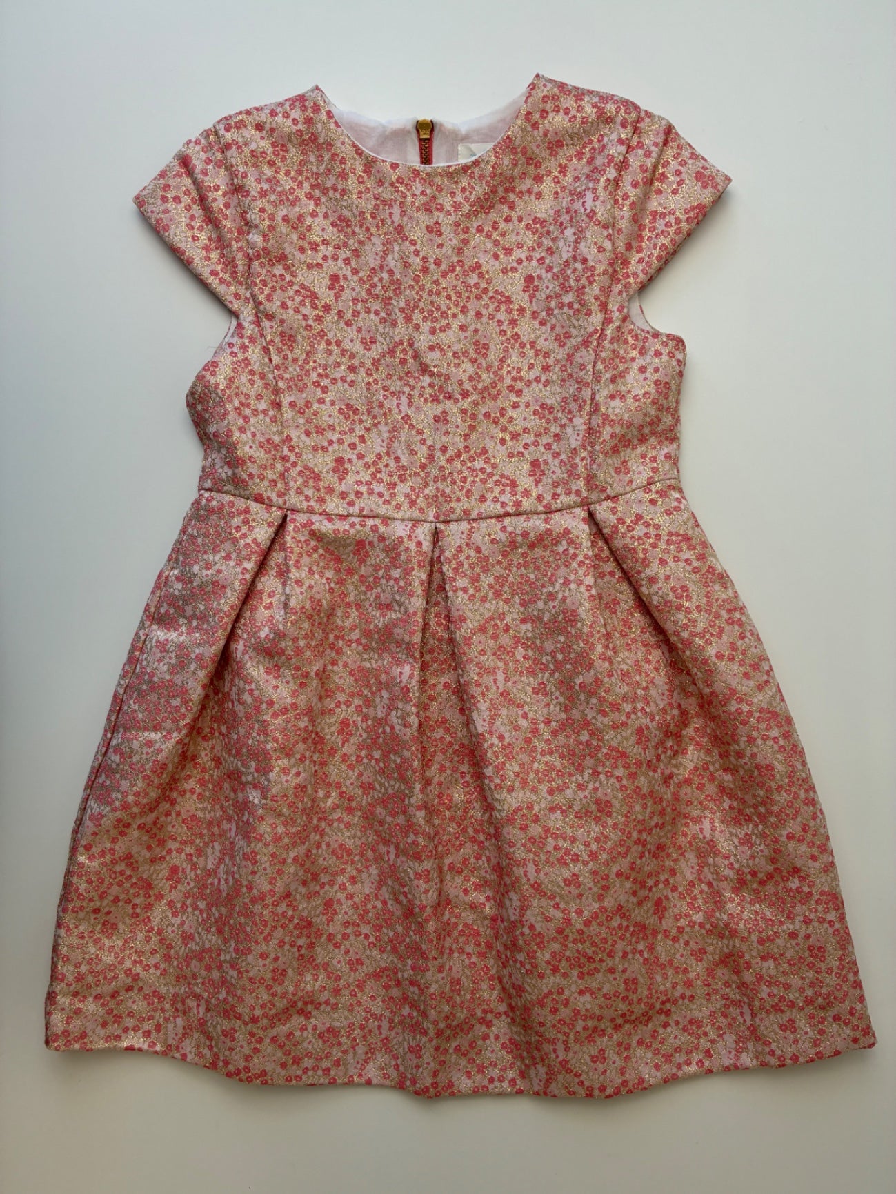 Marie Chantal Dress - Pink Metallic Floral Jacquard | size 5T