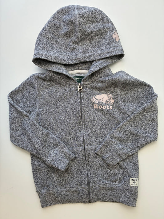 Roots Sweatshirt - Gray Heathered Full Zip Hoodie | size 5T