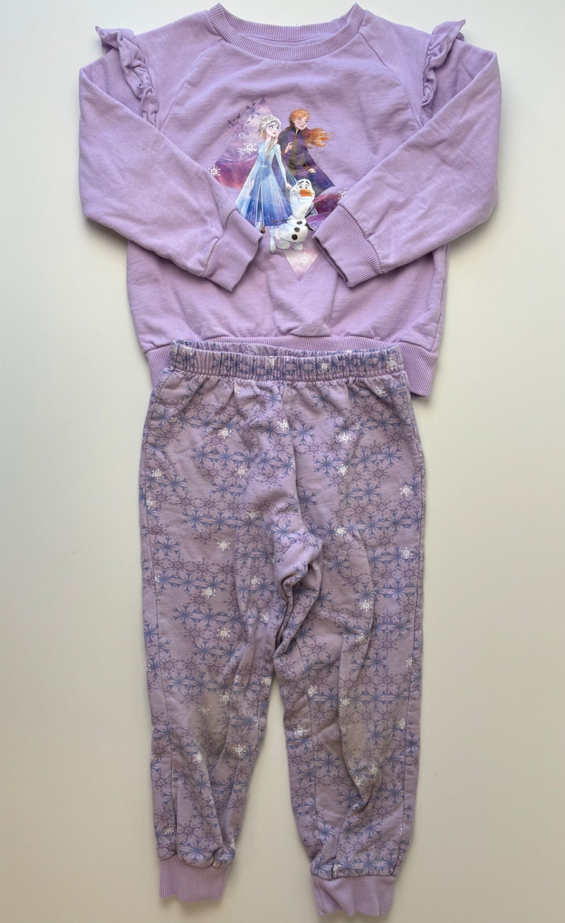 Disney 2 Piece Ensemble - Purple Frozen Sweatshirt + Joggers | size 4T/5T