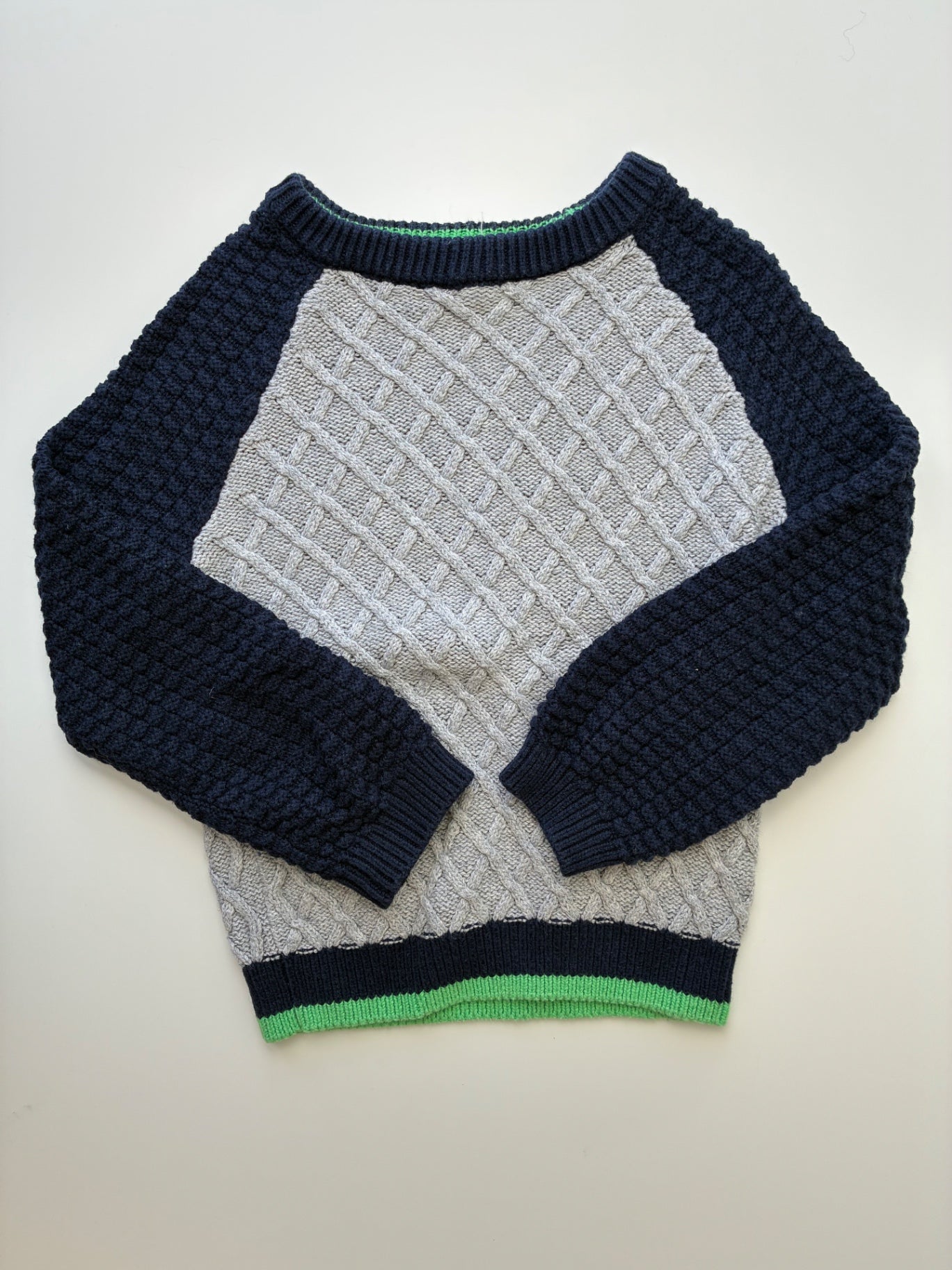 EGG New York Sweater - Gray Cross Hatch Knit | size 3T
