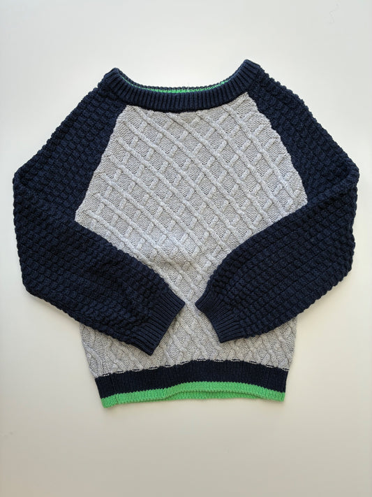 EGG New York Sweater - Gray Cross Hatch Knit | size 3T