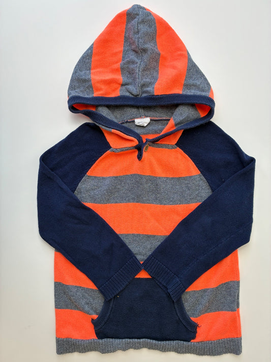 EGG New York Sweater - Orange Striped w/ Hood | size 4T