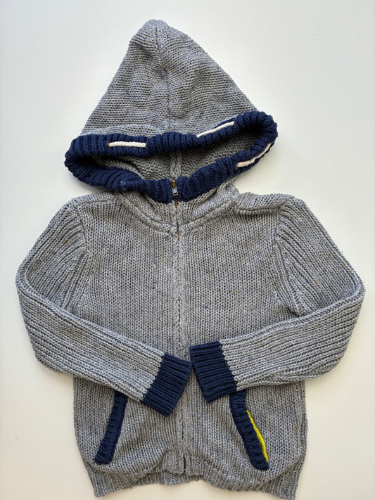 EGG New York Sweater - Gray Knit Full Zip w/ Hood | size 2T