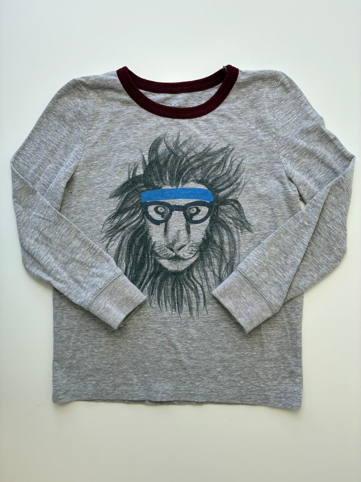 EGG New York Long Sleeve T-Shirt - Gray Lion Graphic | size 5T