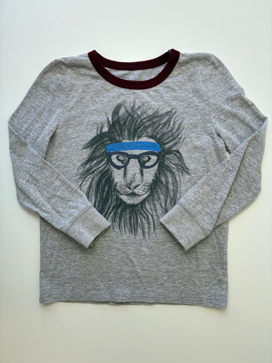 EGG New York Long Sleeve T-Shirt - Gray Lion Graphic | size 5T