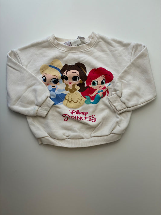 Zara Sweatshirt - White Disney Princess Crewneck | size 4T