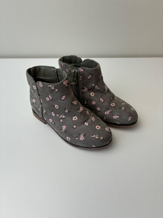 Cat & Jack Shoes - Green Floral Suede Bootie | size Shoe 10