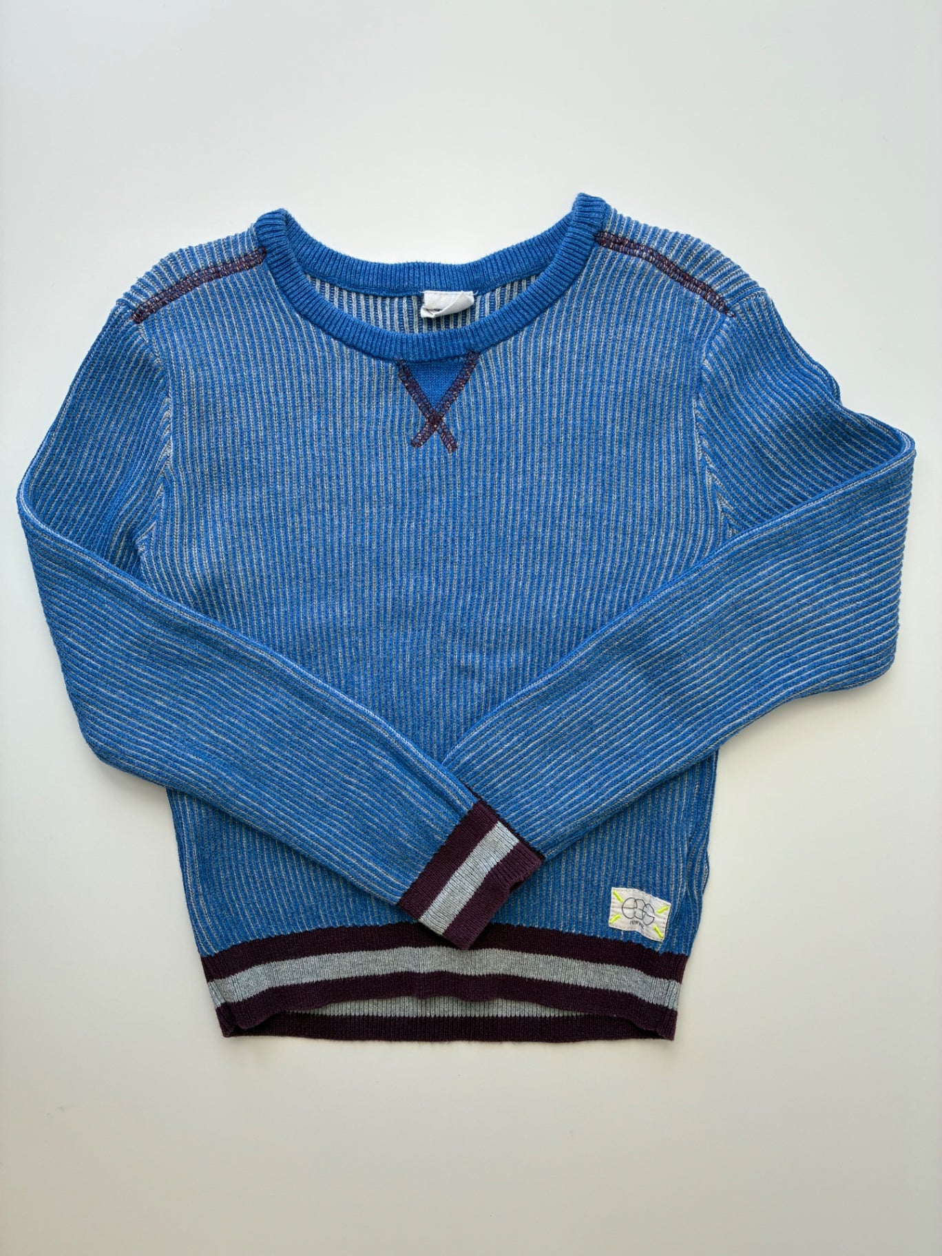EGG New York Sweater - Blue Striped Knit | size 6