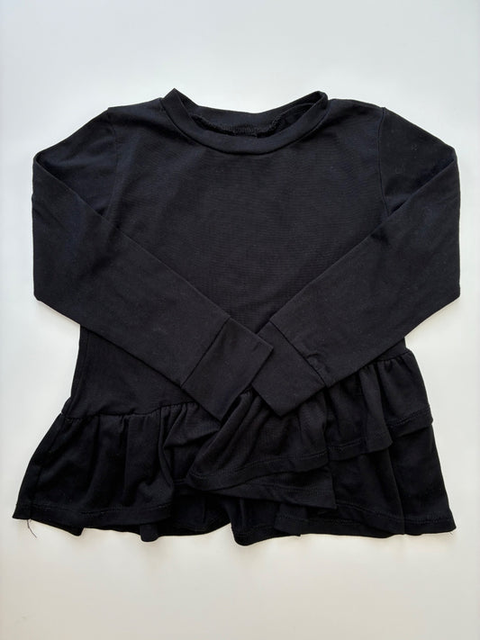 Pixie Lane Long Sleeve T-Shirt - Black Ruffle | size 4T
