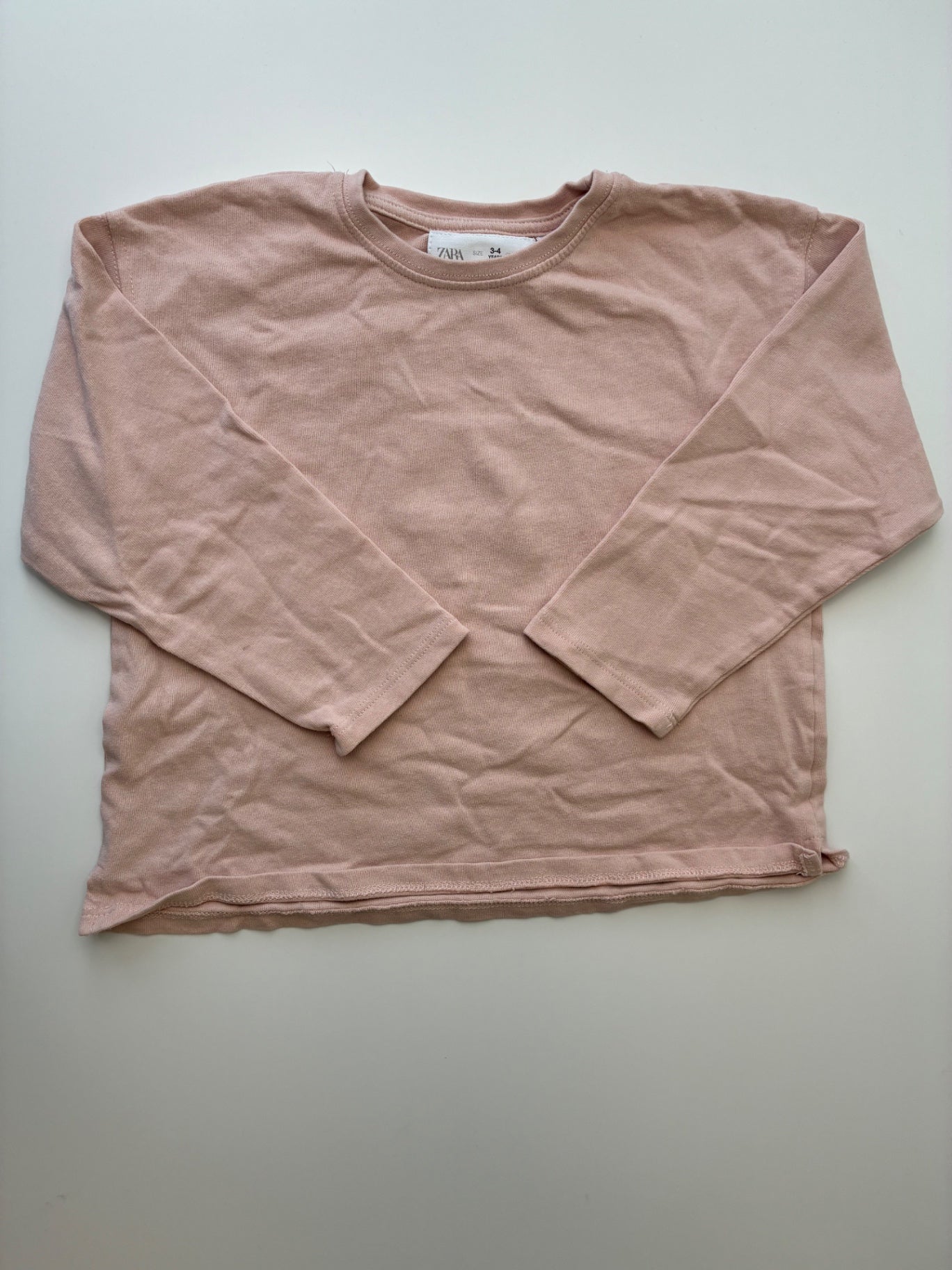 Zara Long Sleeve T-Shirt - Pink 100% Cotton | size 3T/4T